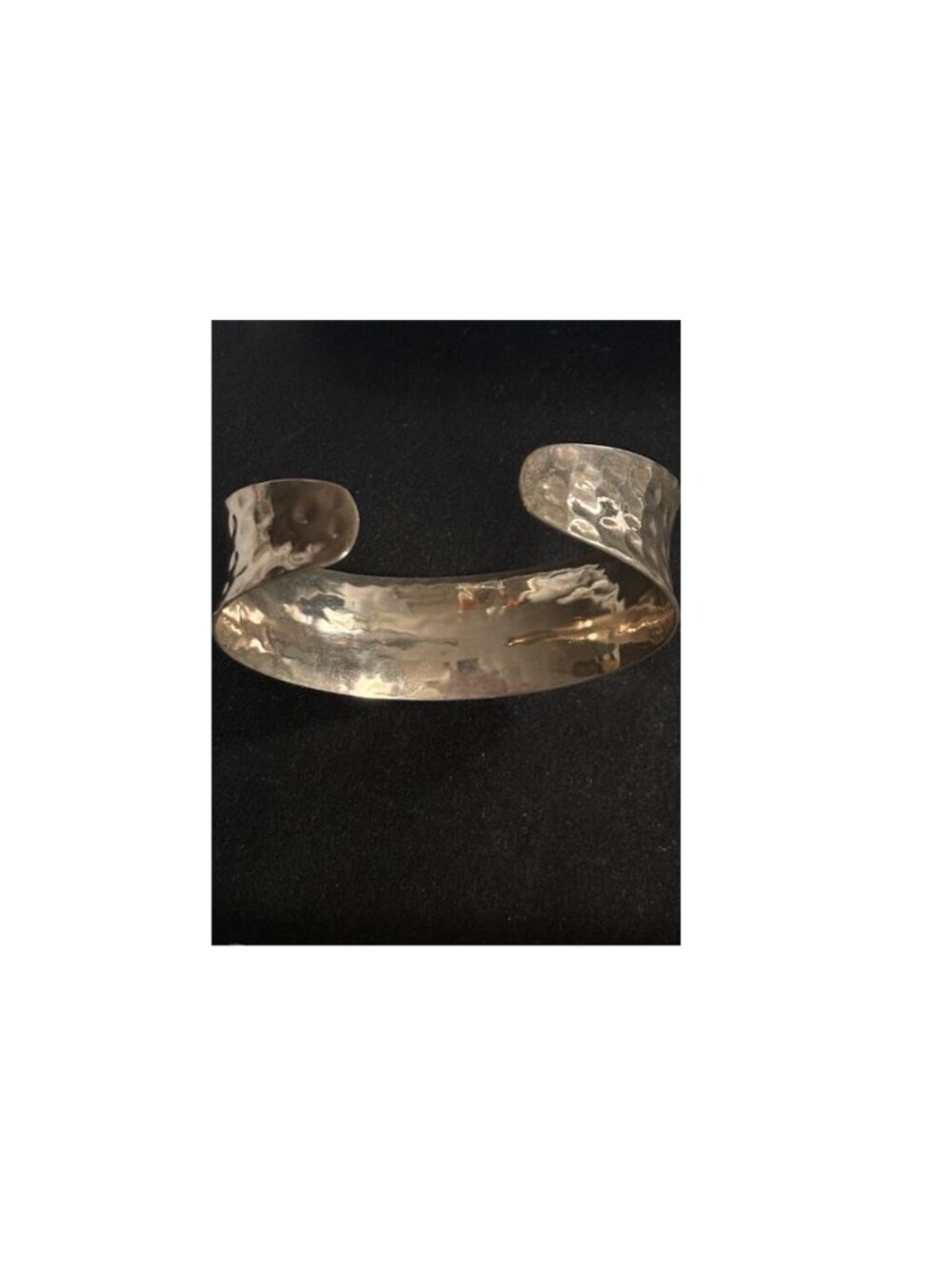 Hammered Sterling Silver Cuff Bracelet Handcrafted Stamped 925 Mexico - Picture 2 of 7